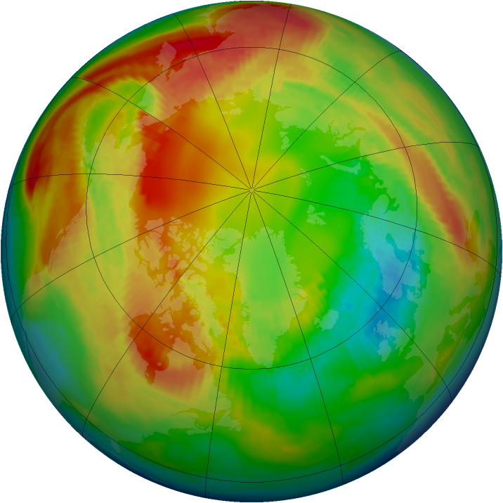 Arctic ozone map for 18 February 1983